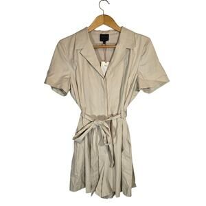 NWT Alex Marie Linen Della Stretch Gift Waist Short Romper 12 Minimalist Casual